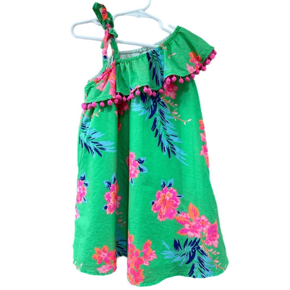 Tommy Bahama Girls Size 4 Floral Tropical One Shoulder Trapeze Dress NEW